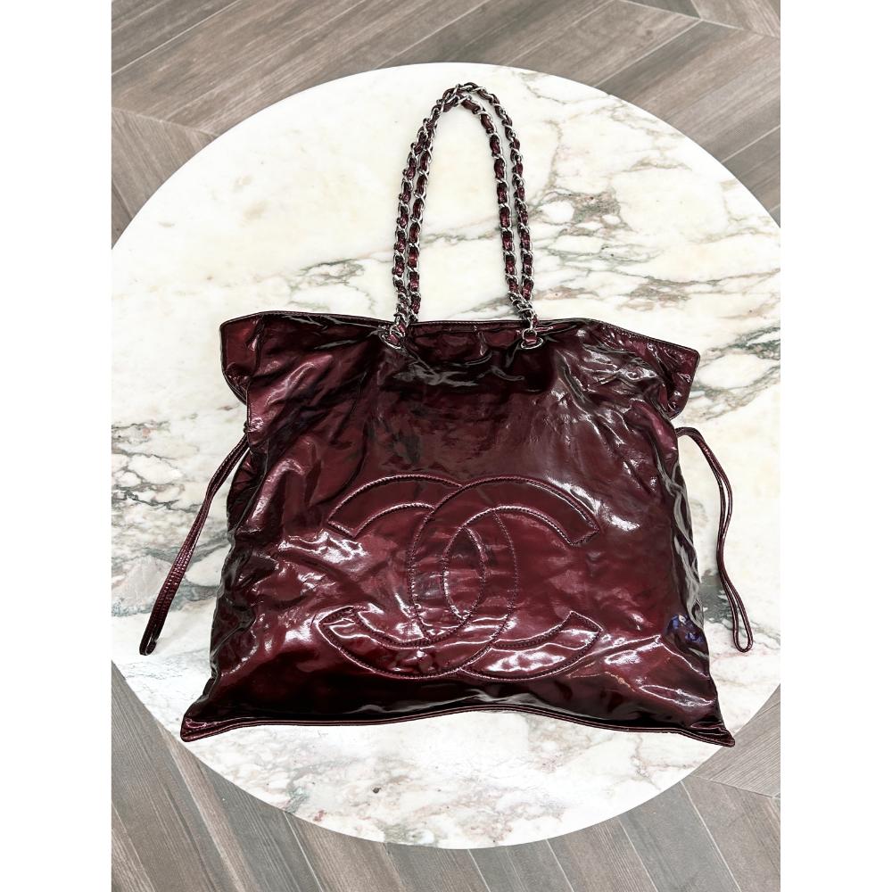 Chanel 2008 Bon Bon Tote in burgundy patent leather