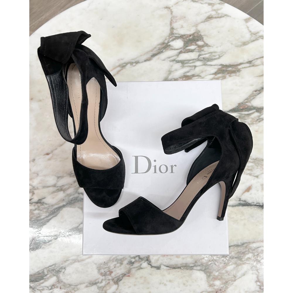 Dior La Belle D black suede heel ~ Size 9.5