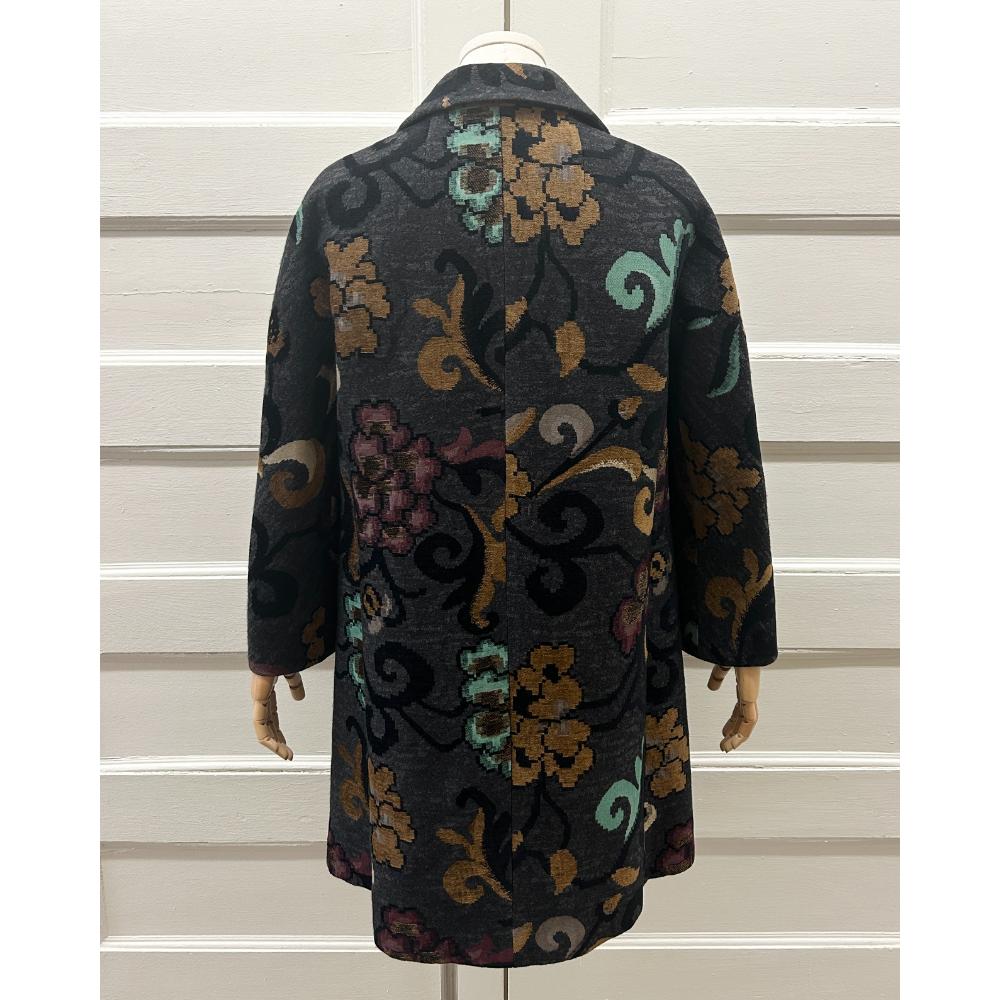Etro cotton & wool floral coat ~ Size 8