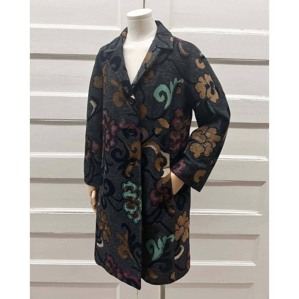 Etro cotton & wool floral coat ~ Size 8