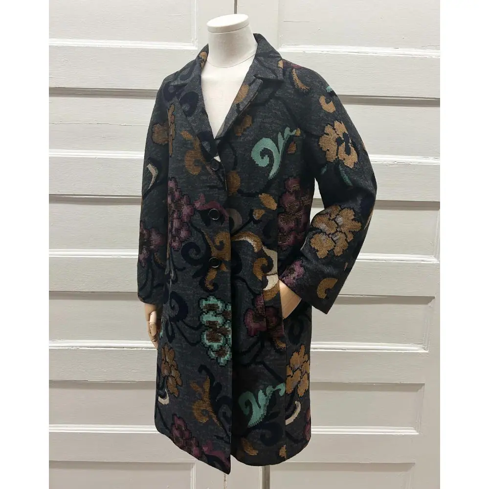 Etro cotton & wool floral coat ~ Size 8