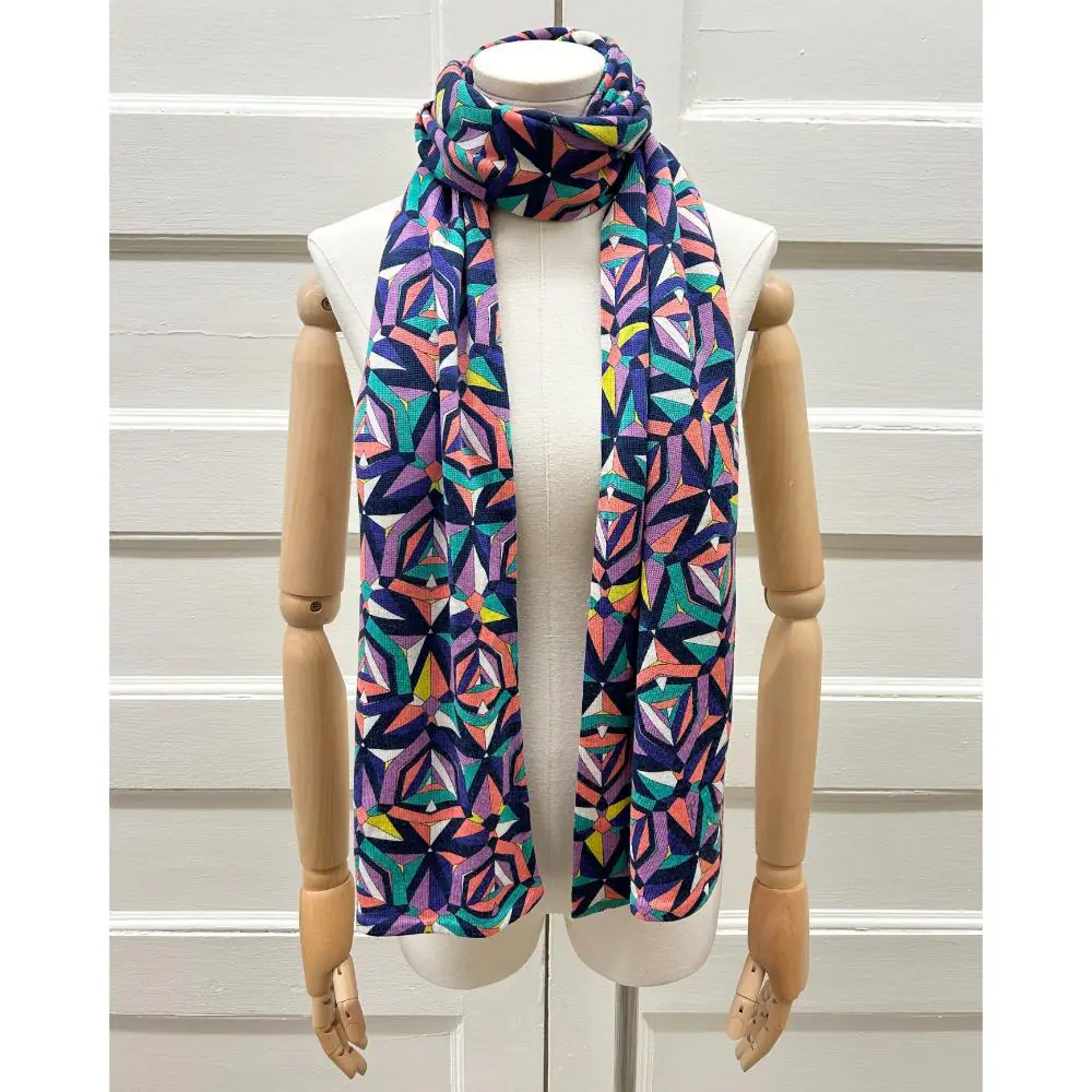 Pucci geometric print wool knit scarf
