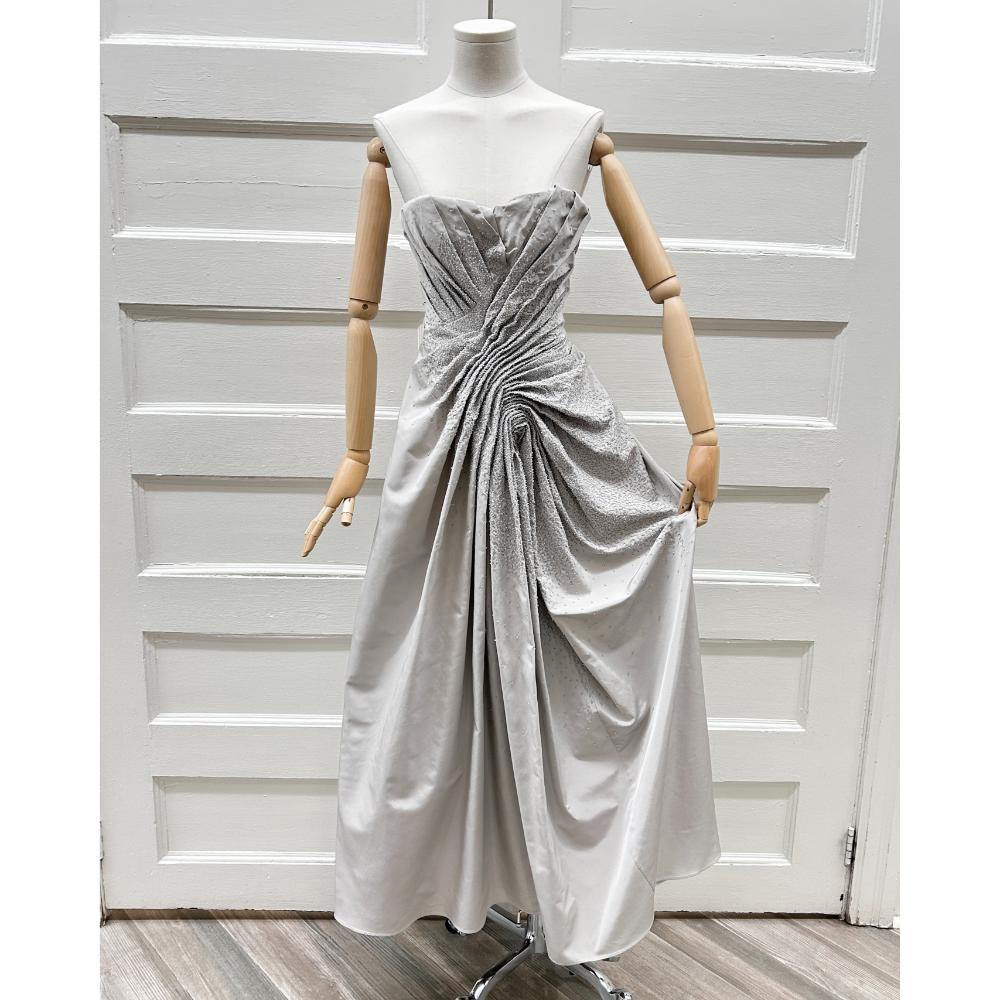 Dior 2007 grey beaded ruched gown ~ Size 00