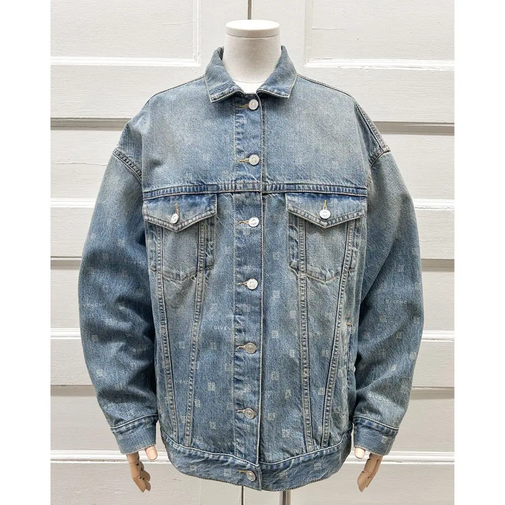 Givenchy logo jean jacket ~ Fits sizes 4-10