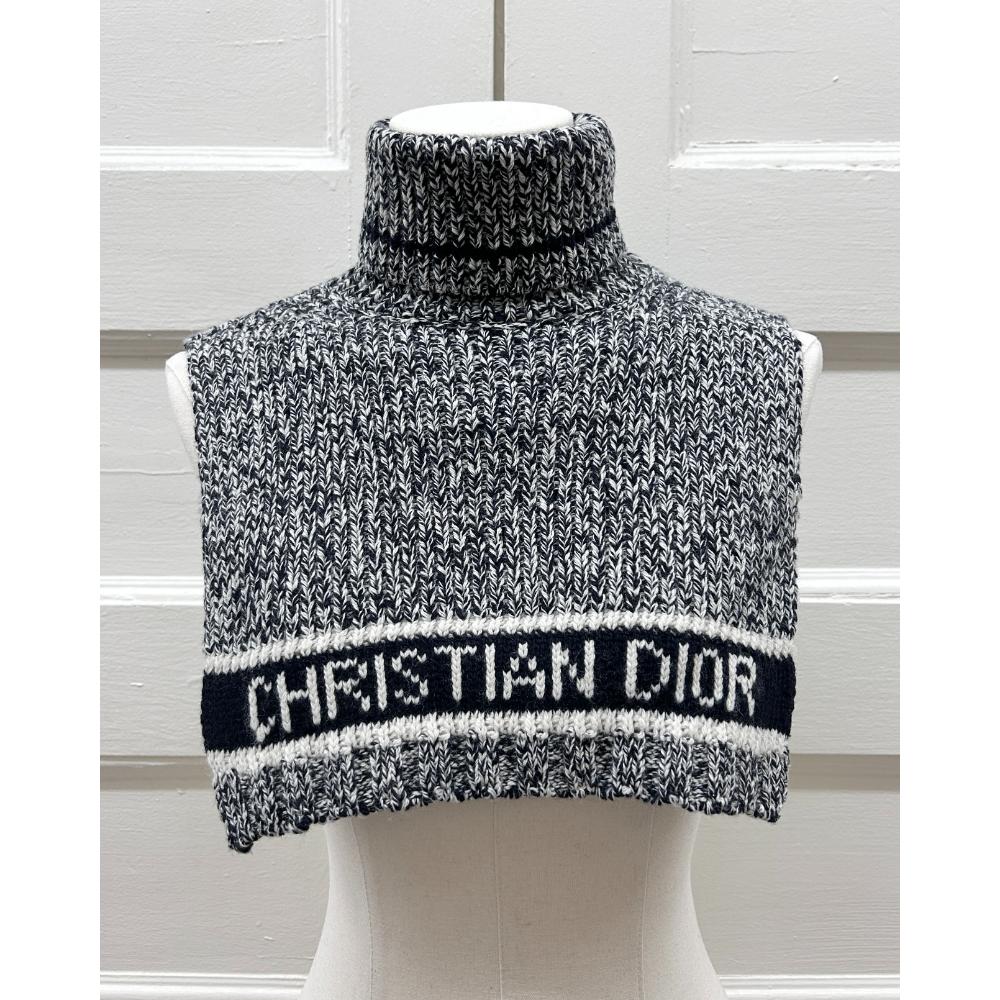 Dior wool & cashmere knit logo dickey