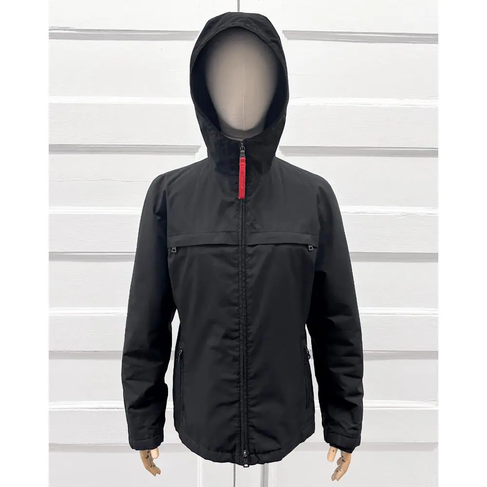Prada Sport black hooded zip jacket ~ Size 8