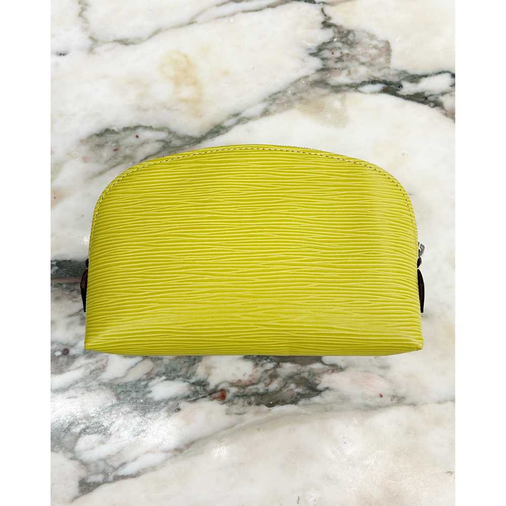 Louis Vuitton 2013 chartreuse Epi leather cosmetic pouch PM
