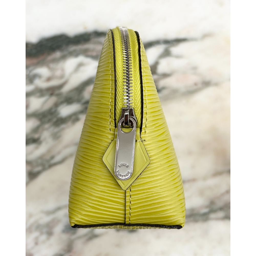 Louis Vuitton 2013 chartreuse Epi leather cosmetic pouch PM