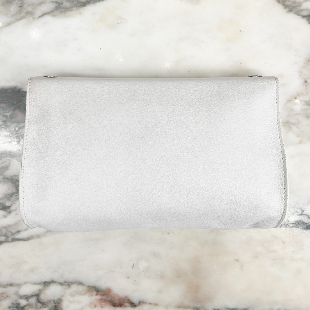 Hermès 2015 Karo GM pouch in white calfskin