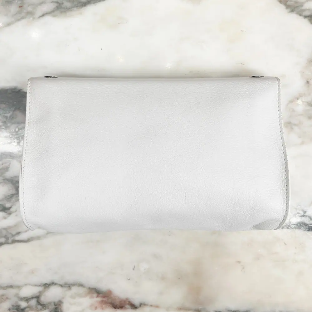 Hermès 2015 Karo GM pouch in white calfskin