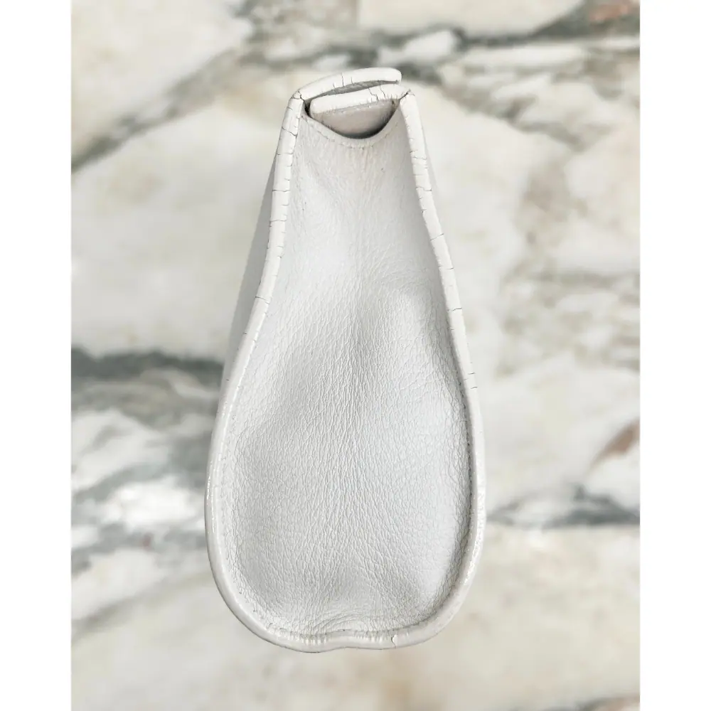 Hermès 2015 Karo GM pouch in white calfskin