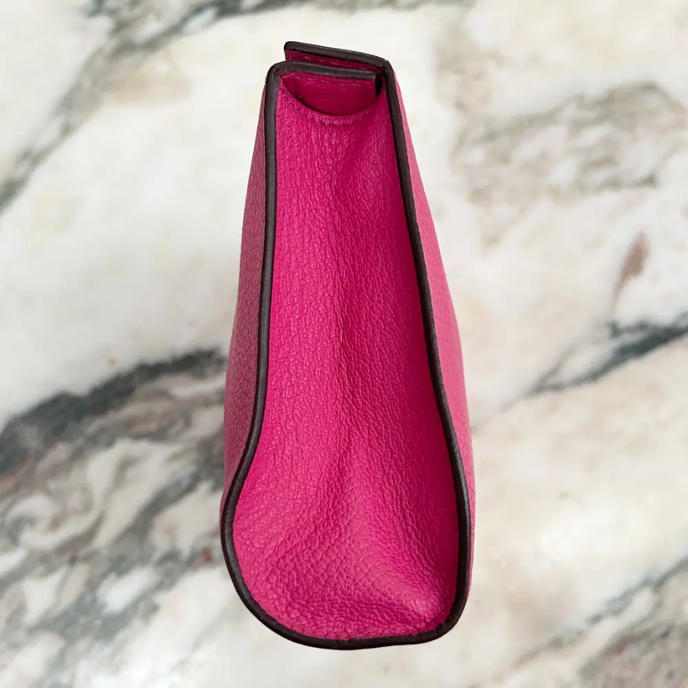 Hermès 2018 Karo GM pouch in Pink Rose Tyrien Chevre leather