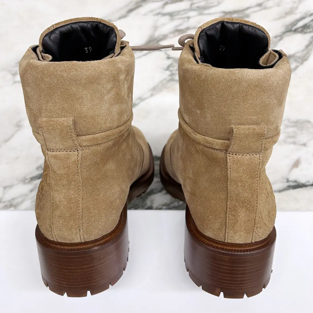 Balmain tan suede Ranger Army boots ~ Size 9