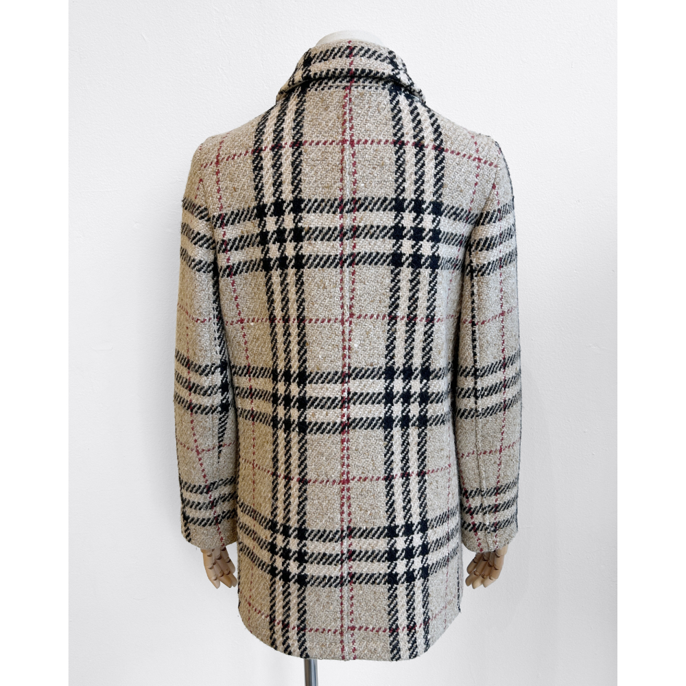 Burberry wool Nova Check double breasted coat ~ Size 6
