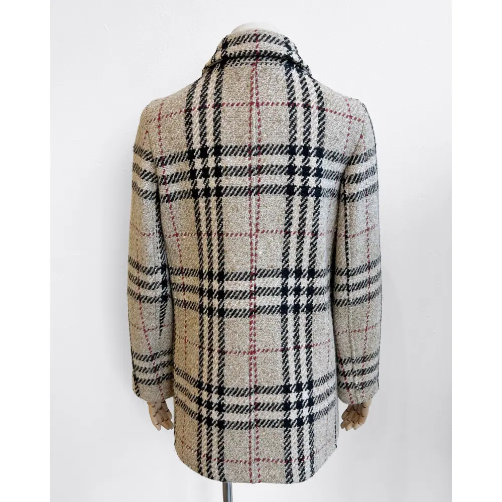 Burberry wool Nova Check double breasted coat ~ Size 6