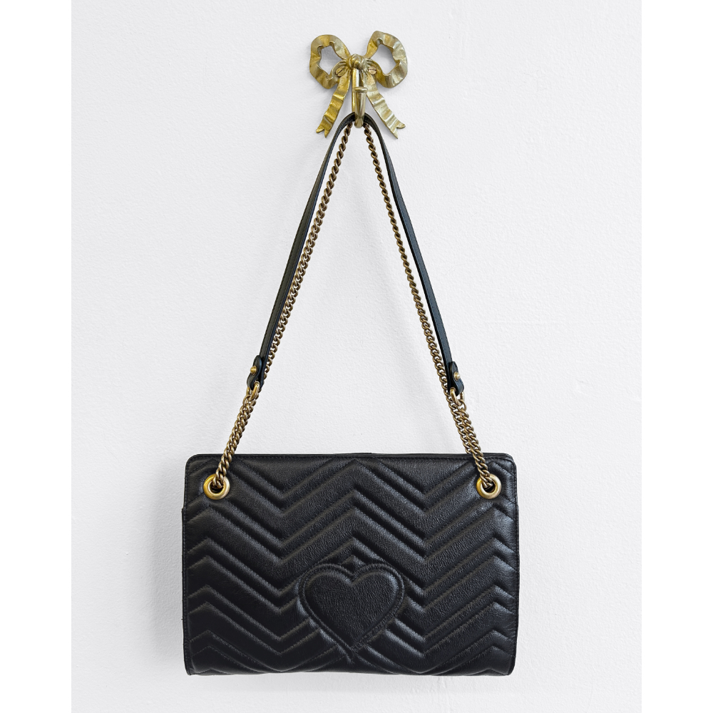 Gucci Medium GG Marmont Matelassé leather black bag