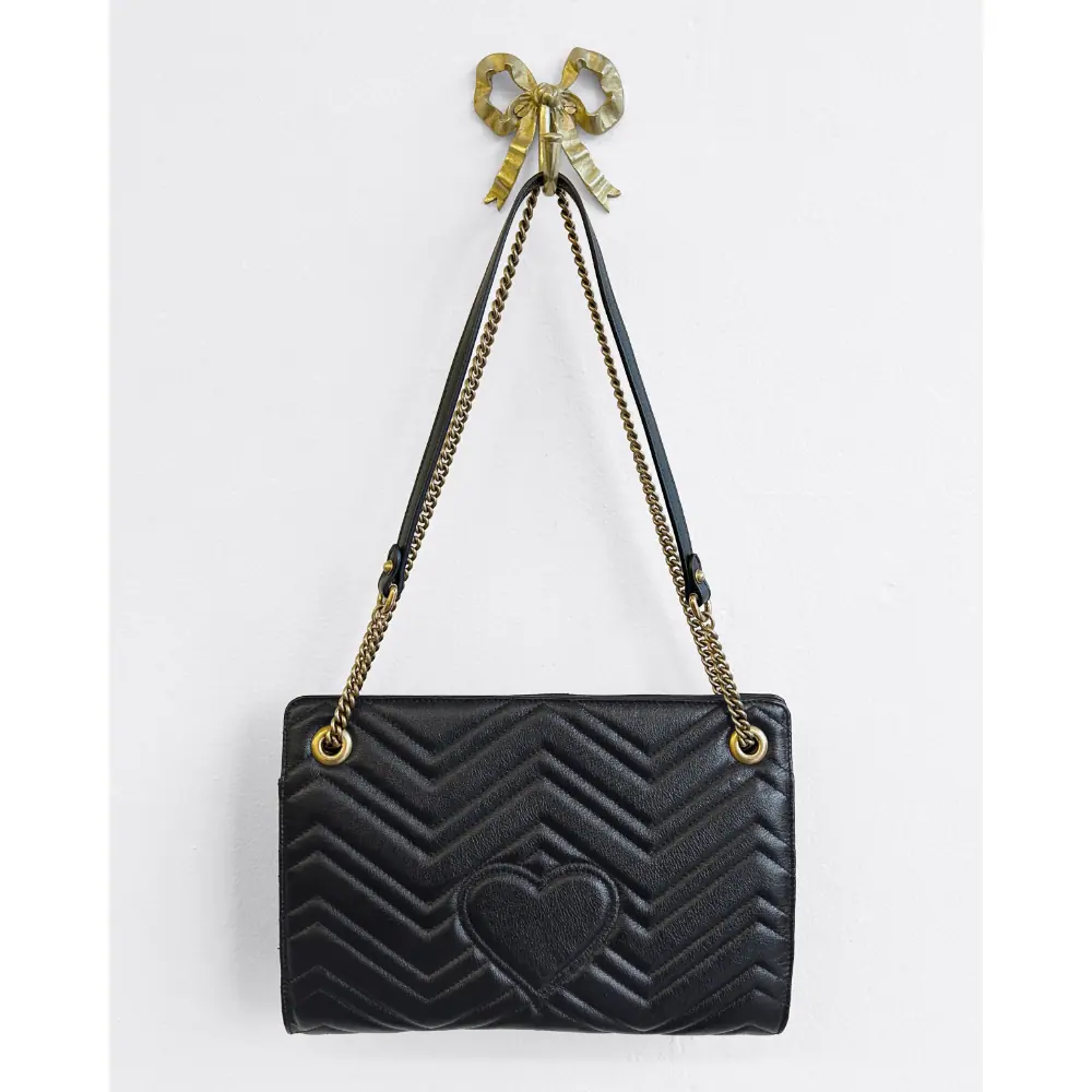 Gucci Medium GG Marmont Matelassé leather black bag