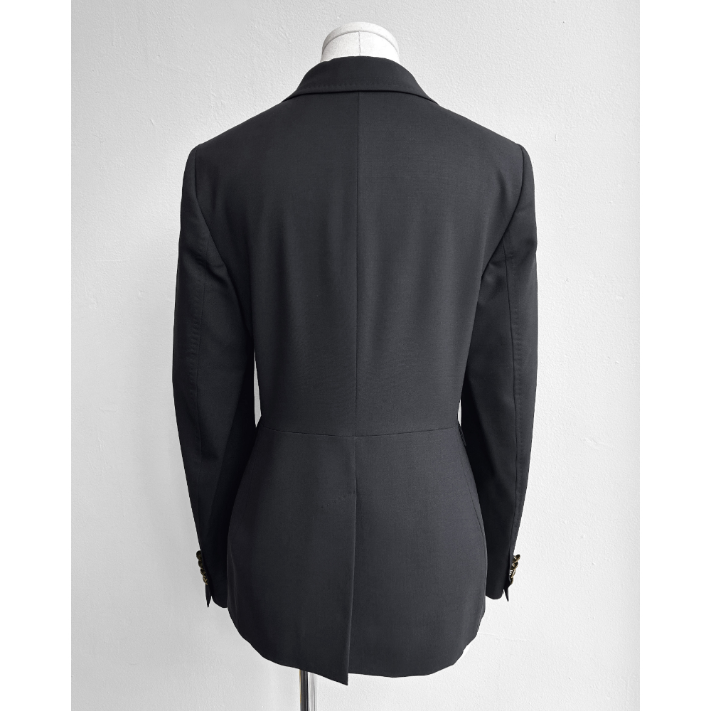 Gucci black wool blazer with gold chain detail ~ Size 8