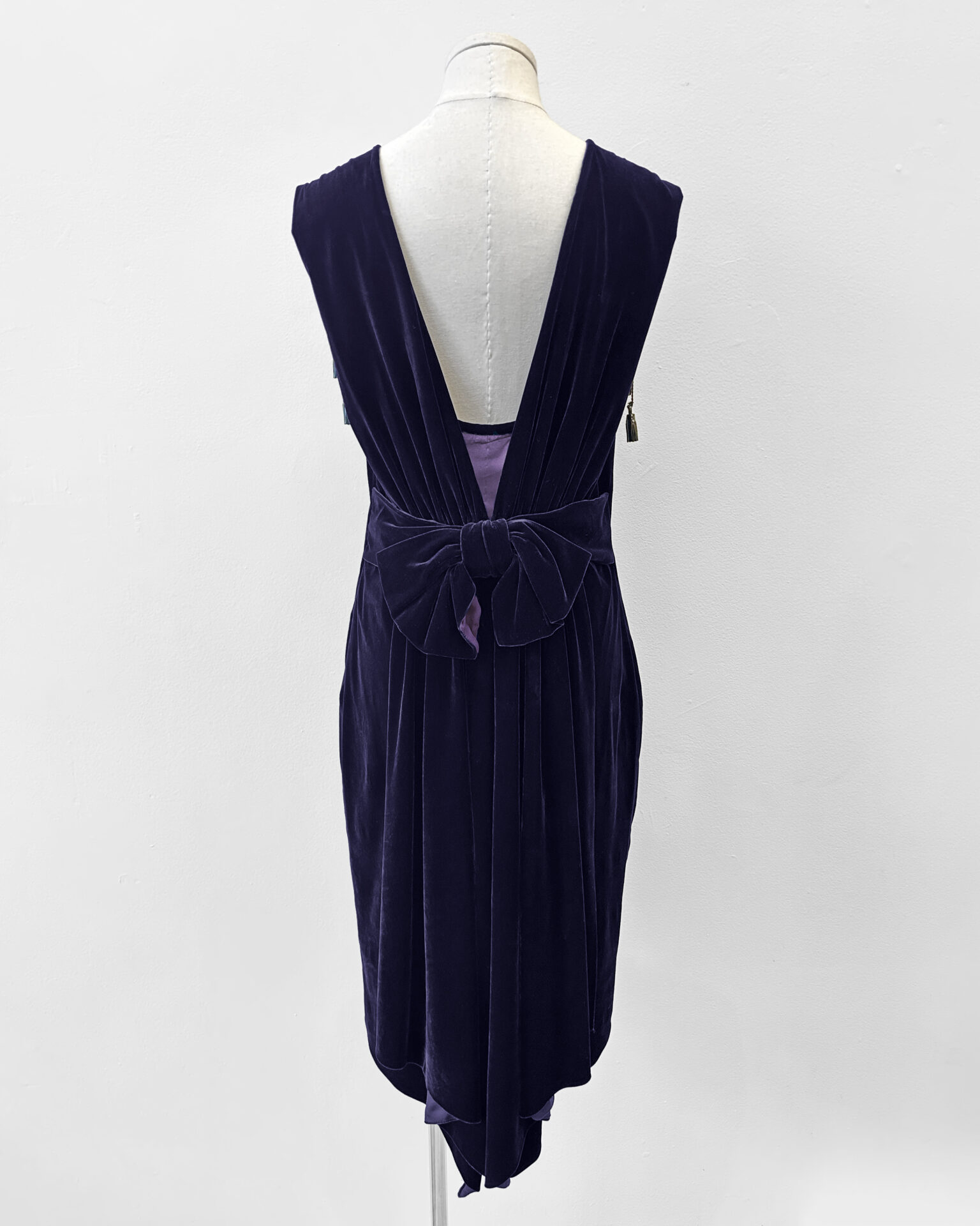 Jean Paul Gaultier dark purple velvet dress