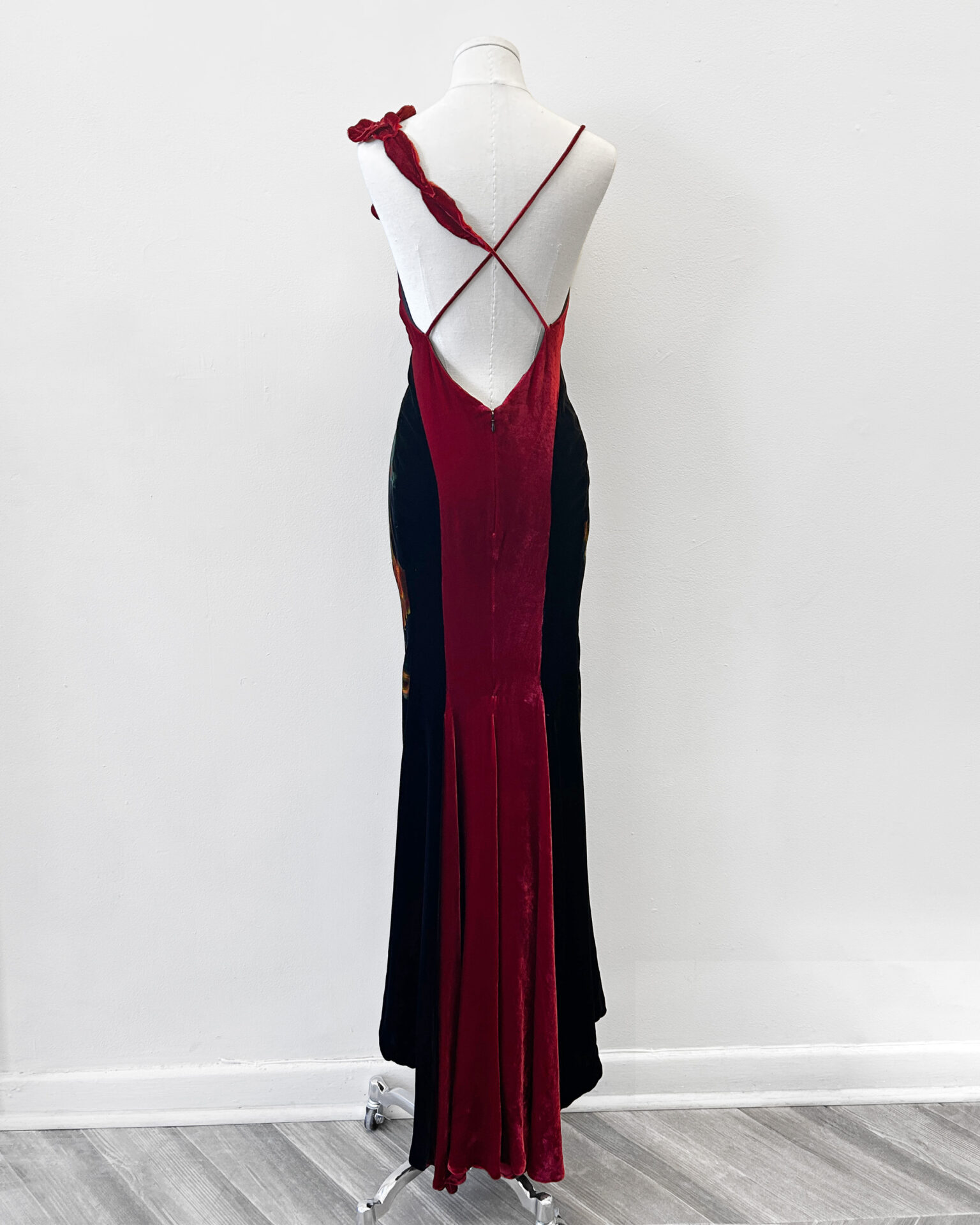 Jean Paul Gaultier 2000 velvet bias cut gown