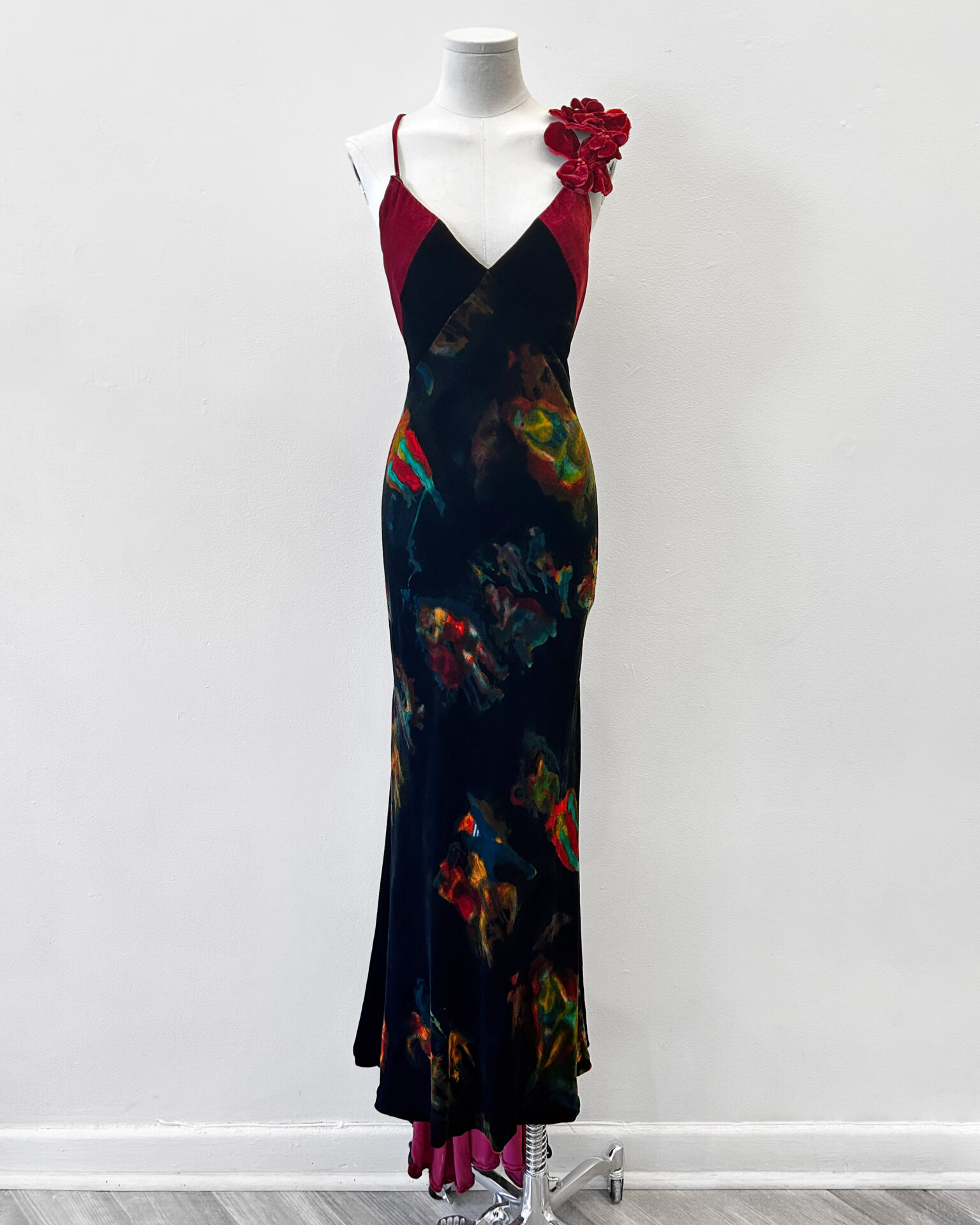 Jean Paul Gaultier 2000 velvet bias cut gown