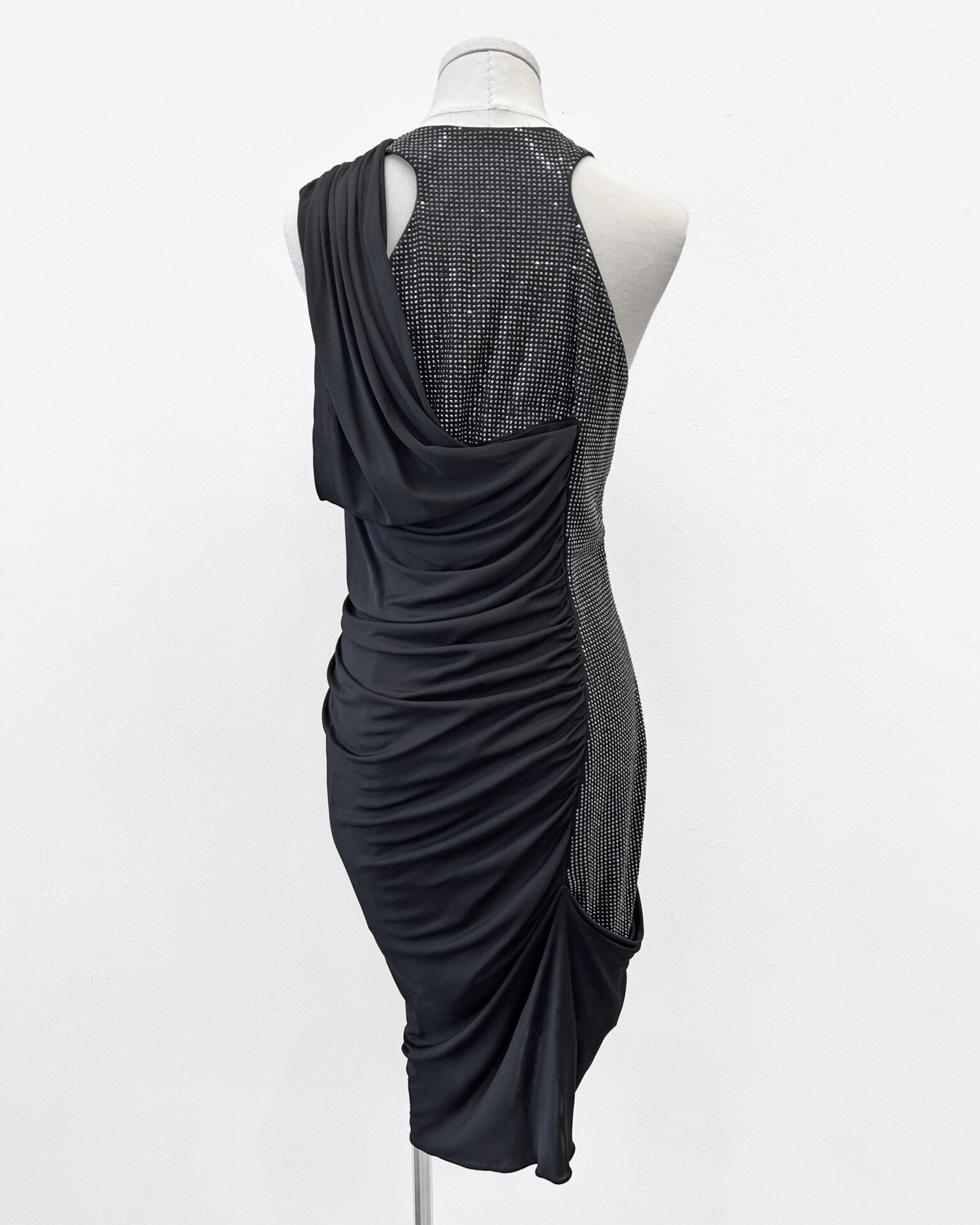 Roberto Cavalli black & crystal studded jersey dress