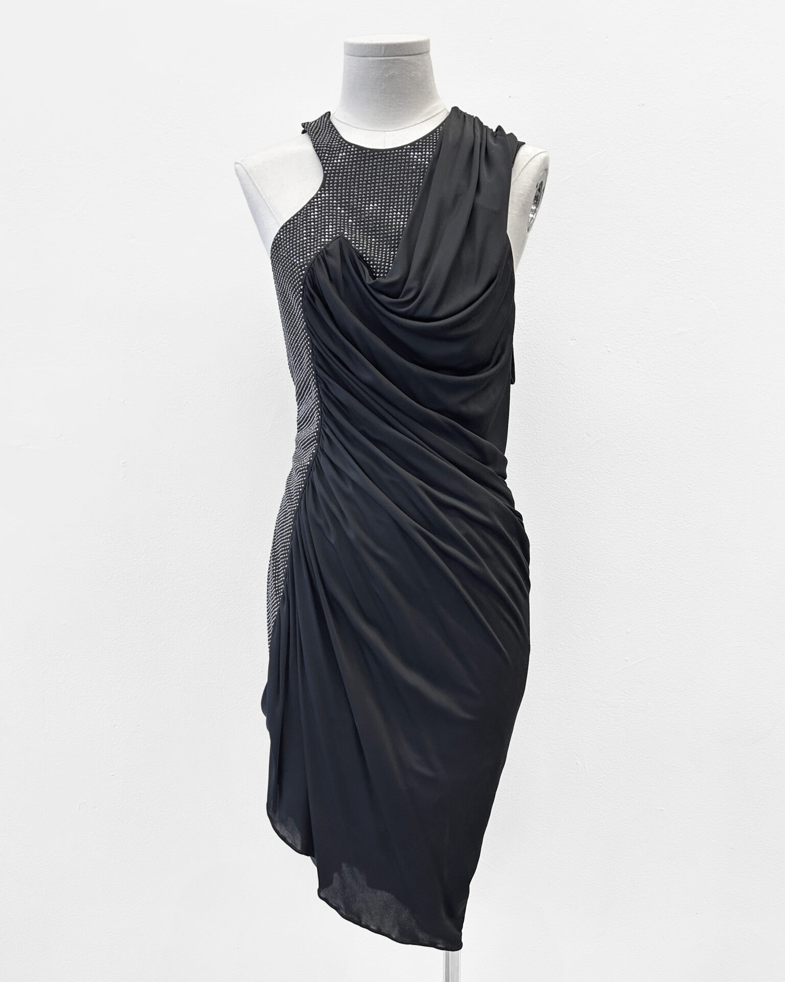 Roberto Cavalli black & crystal studded jersey dress