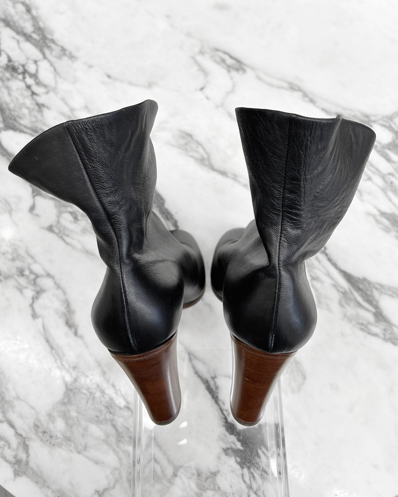 Celine booties with brown heel