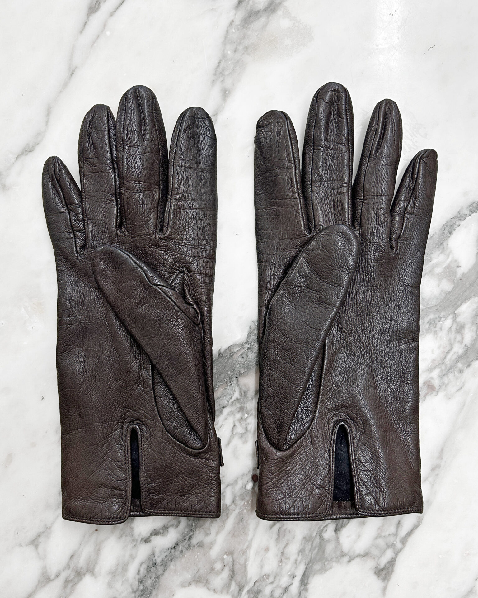 Celine 1990's brown leather gloves