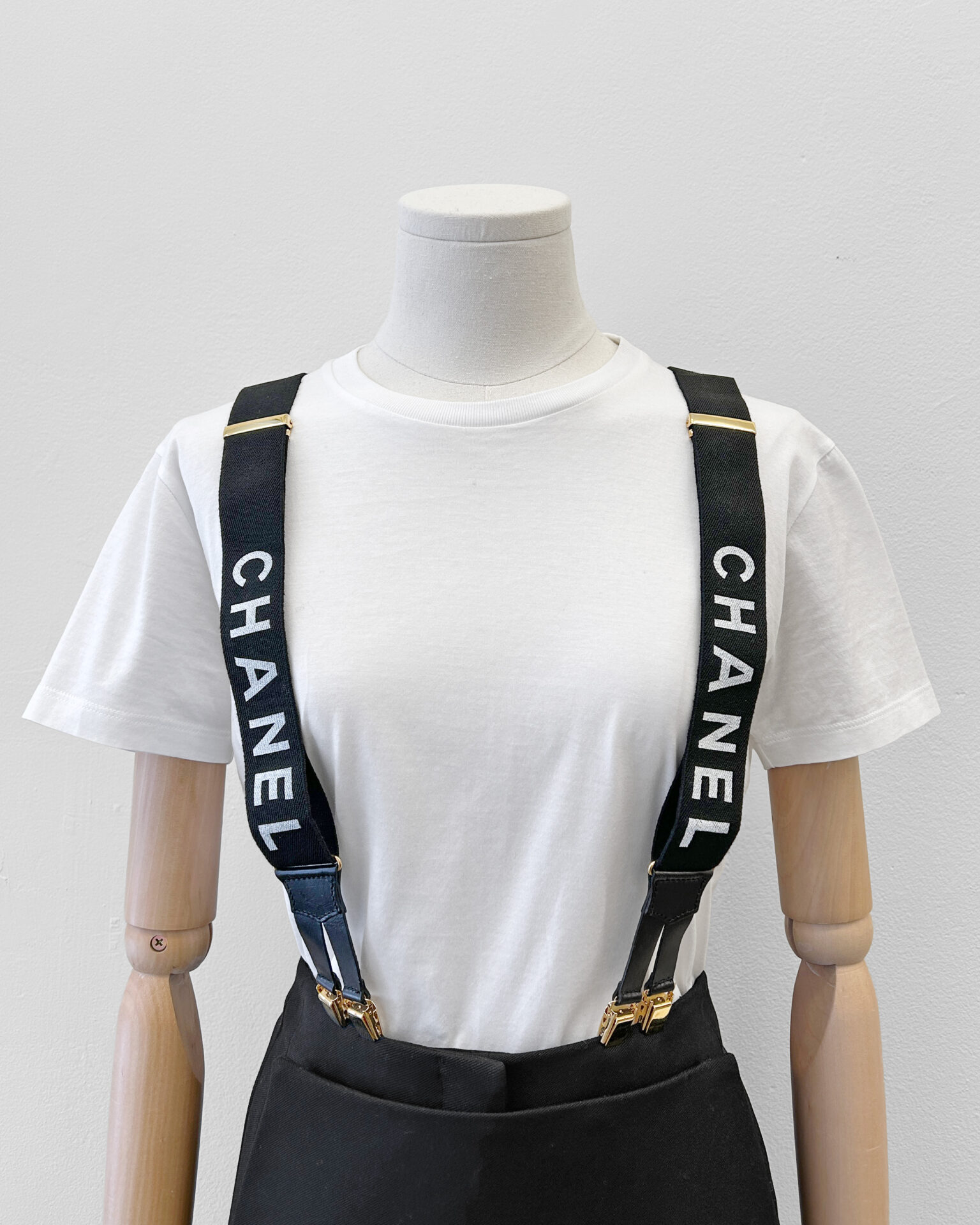Chanel 1990's logo suspenders