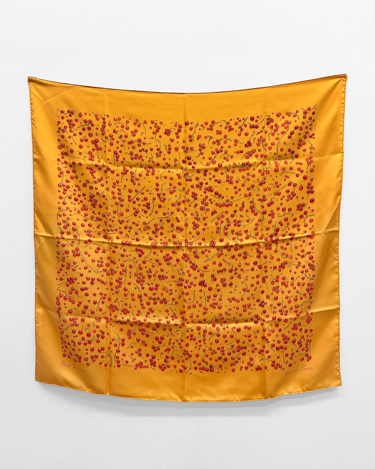 Hermès Red Berries silk scarf