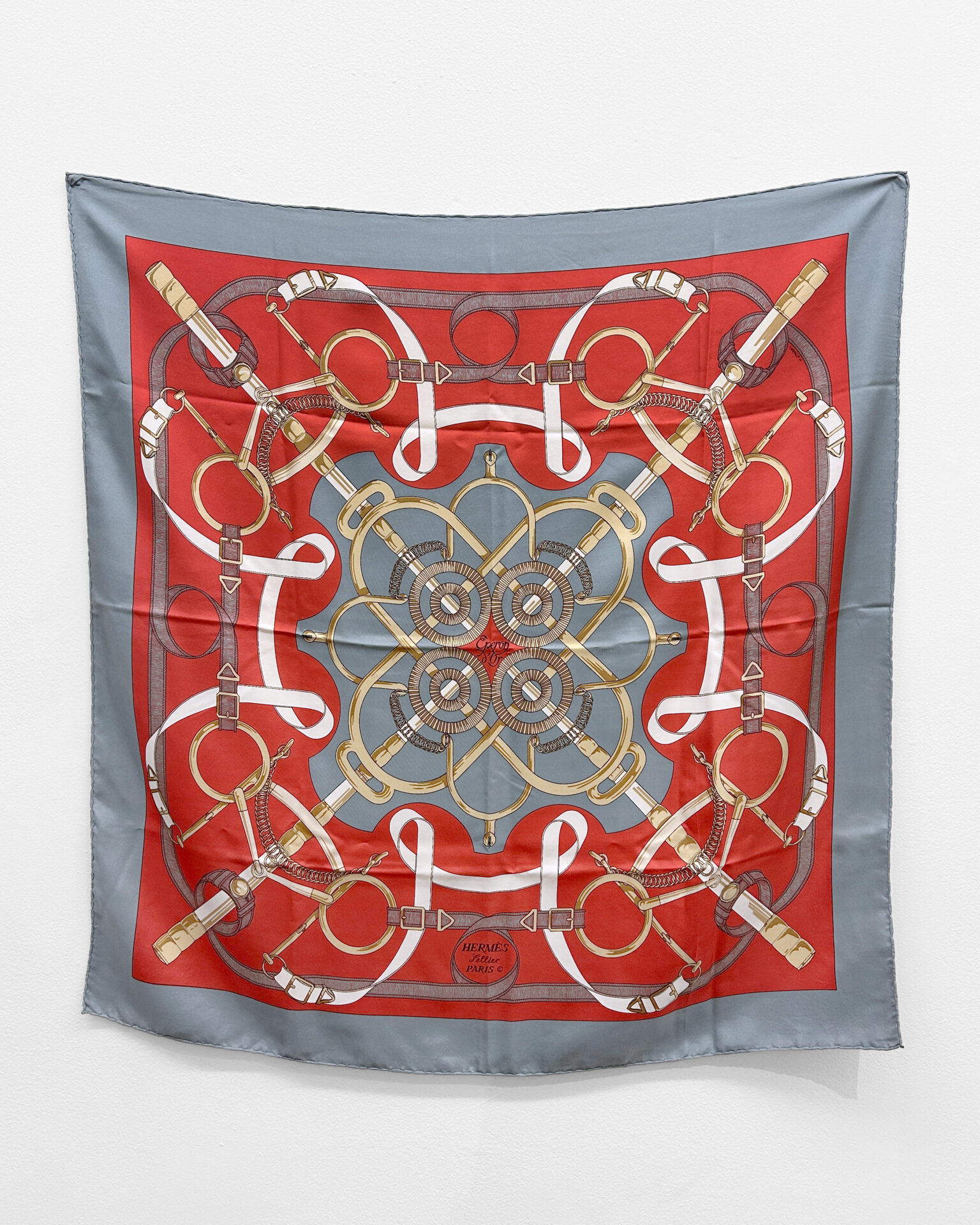 Hermès Eperon D'Or silk scarf