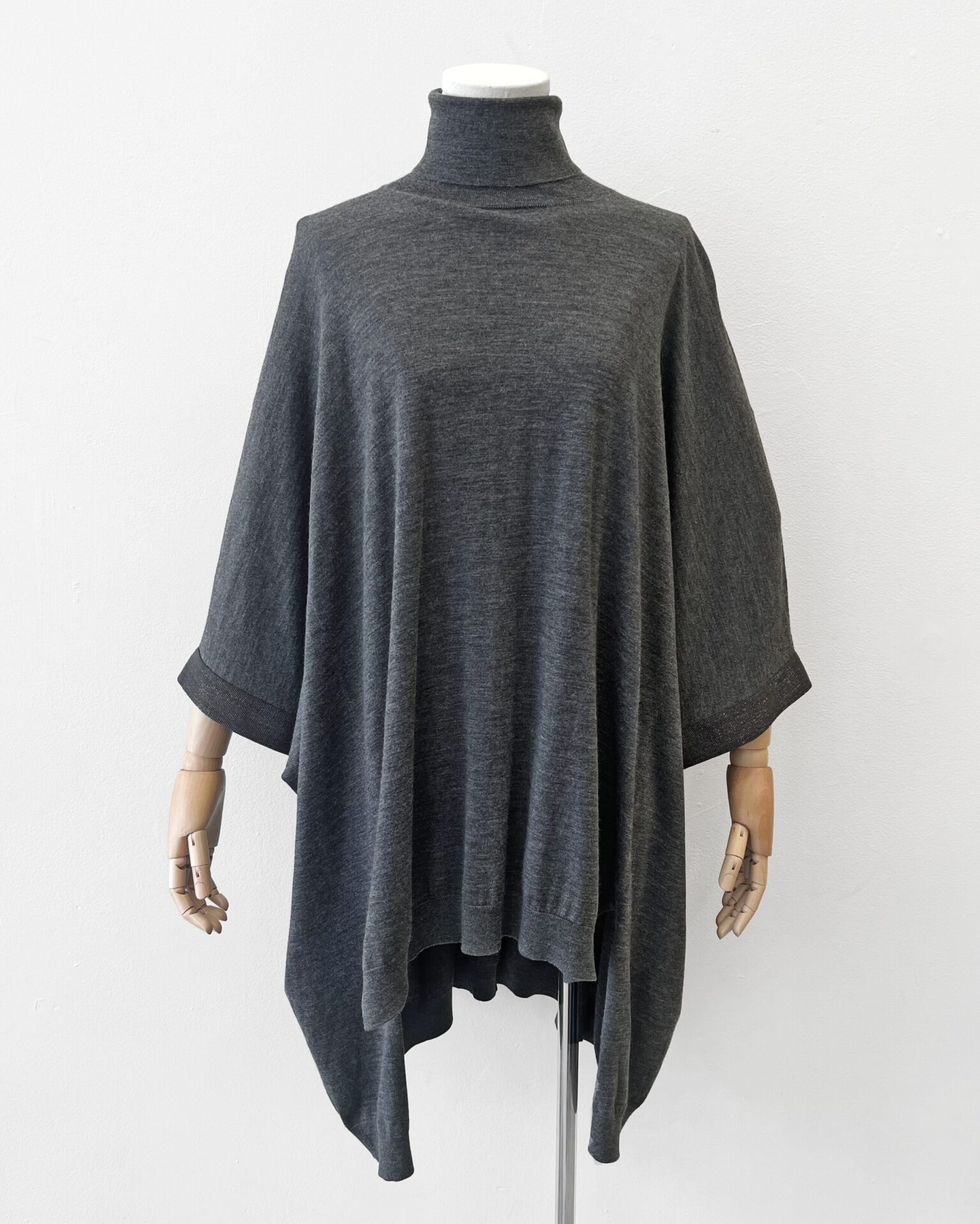 Brunello Cucinelli Grey Oversized Wool & Cashmere Tunic