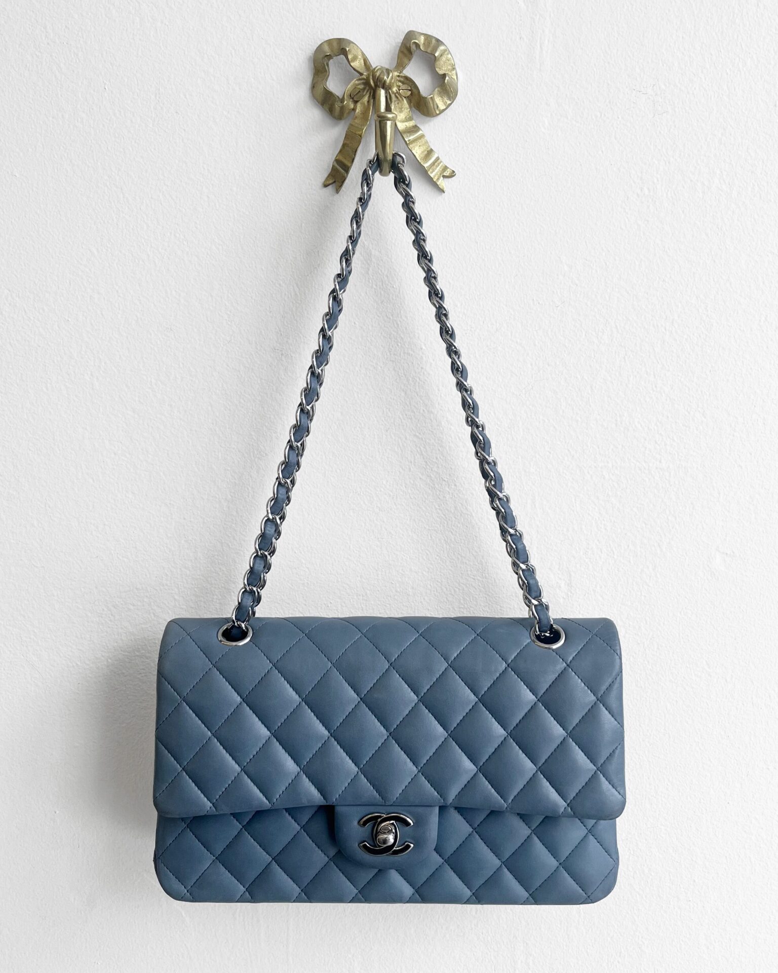 Chanel 2012 classic flap medium in livid blue