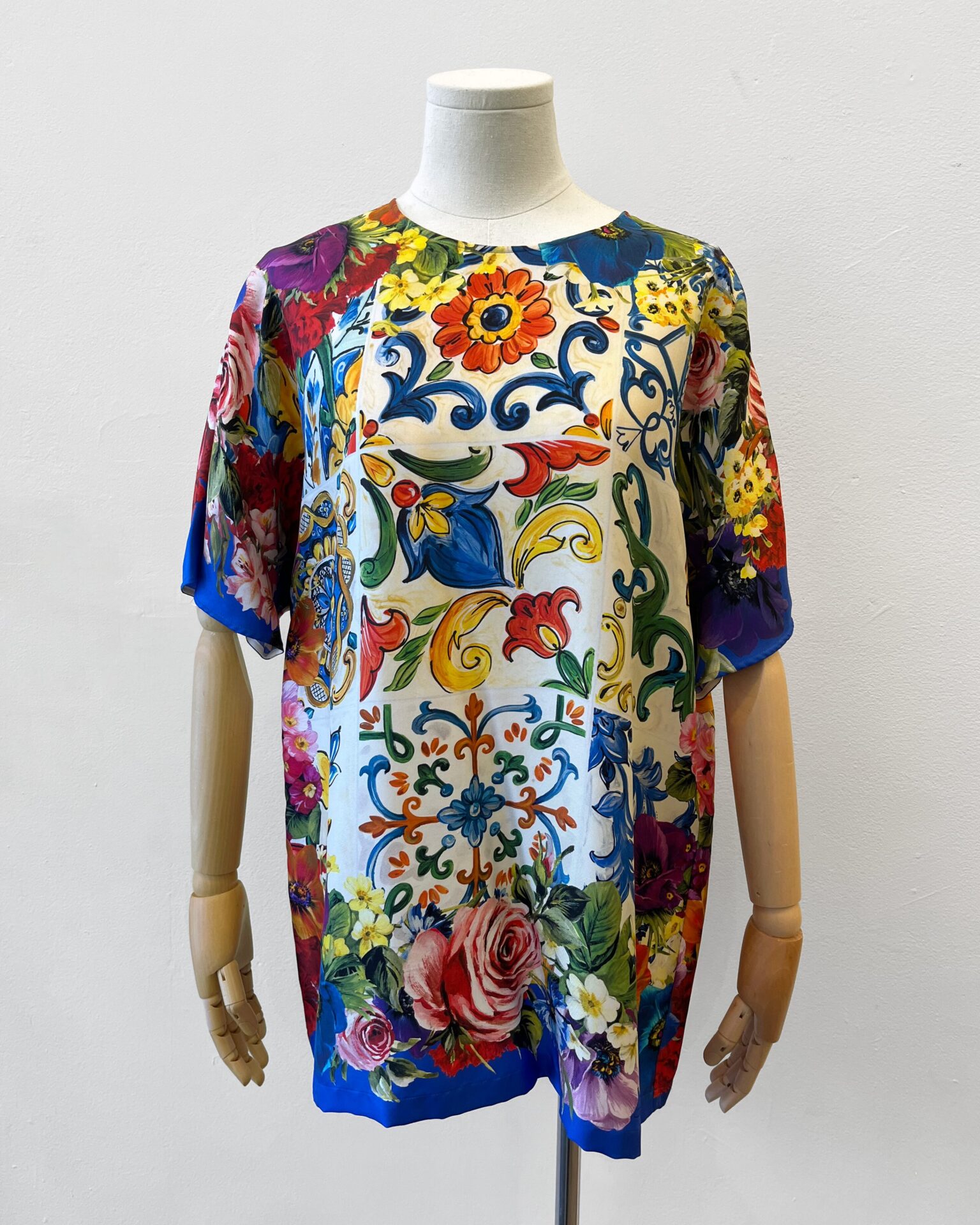 Dolce & Gabbana Majolica tile print silk blouse