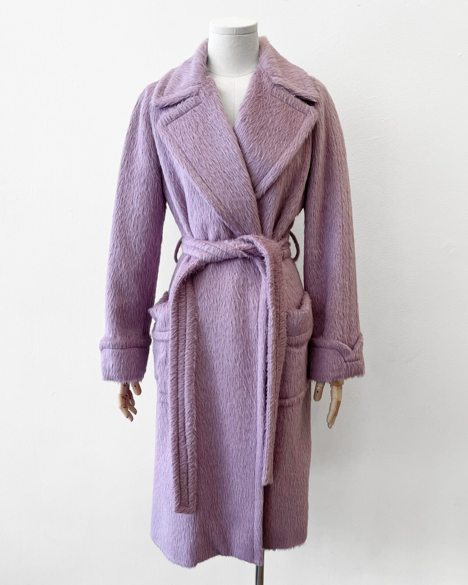 Marc Jacobs 2004 runway lavender alpaca & wool belted coat