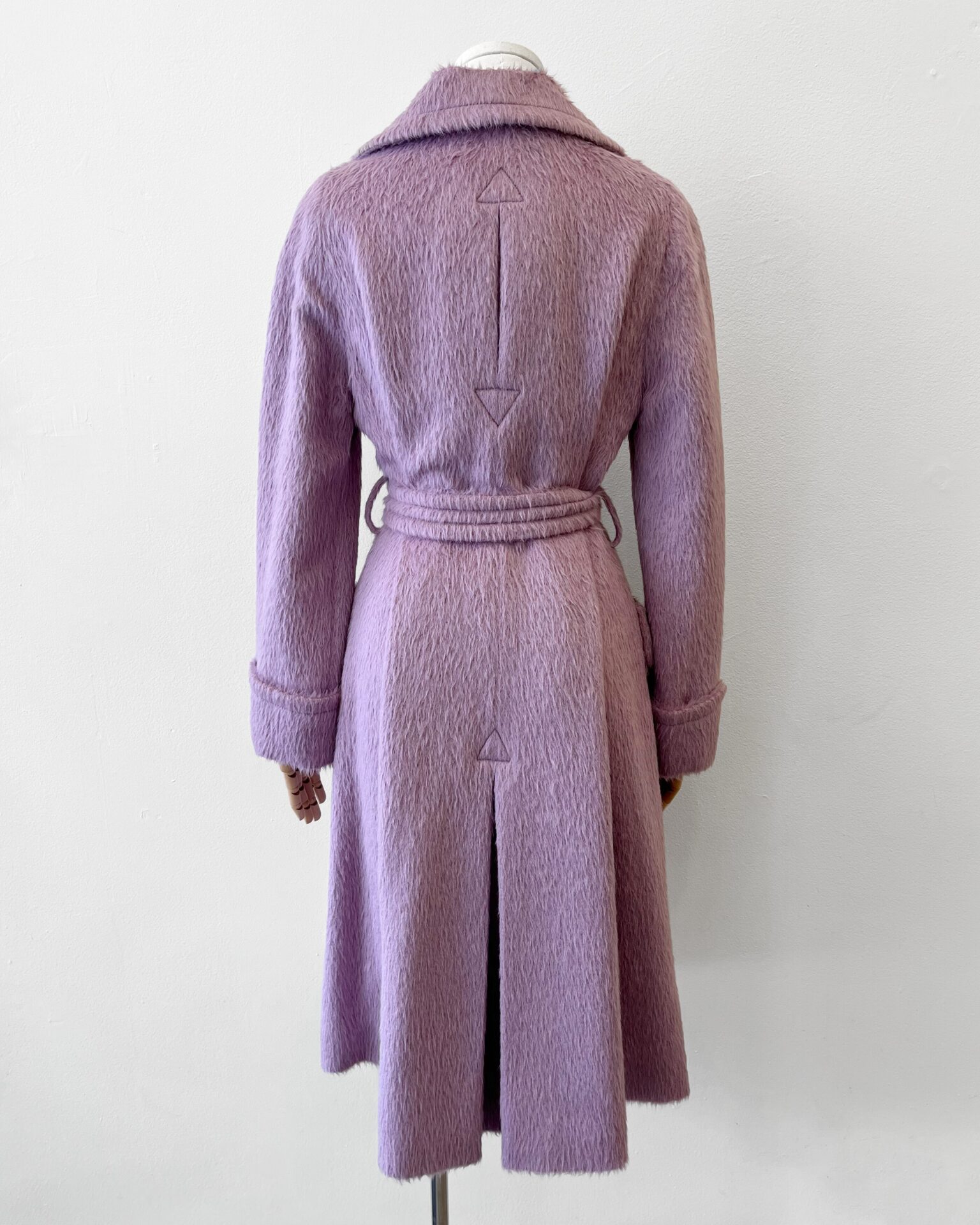 Marc Jacobs 2004 runway lavender alpaca & wool belted coat