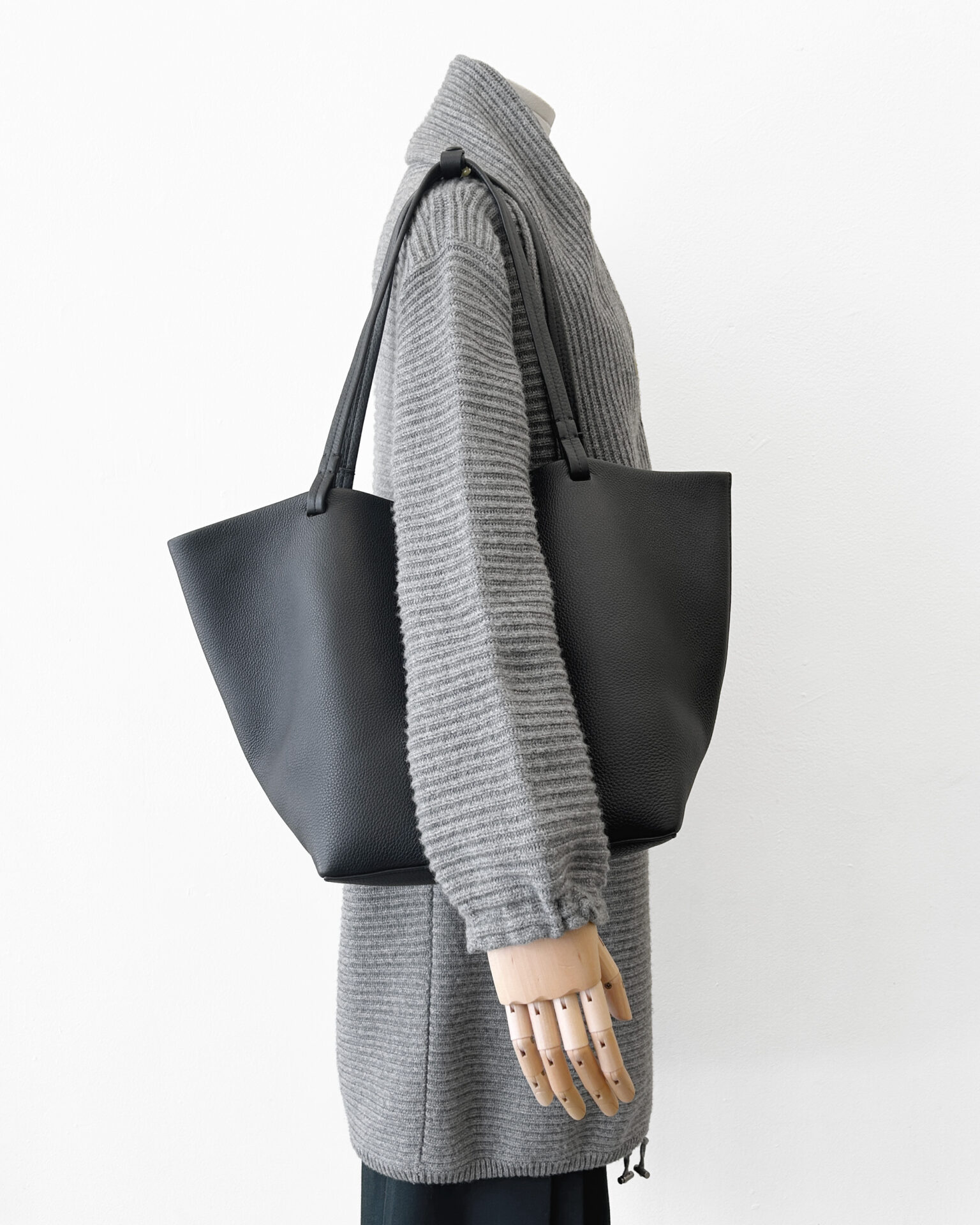 The Row Park Three tote in black leather