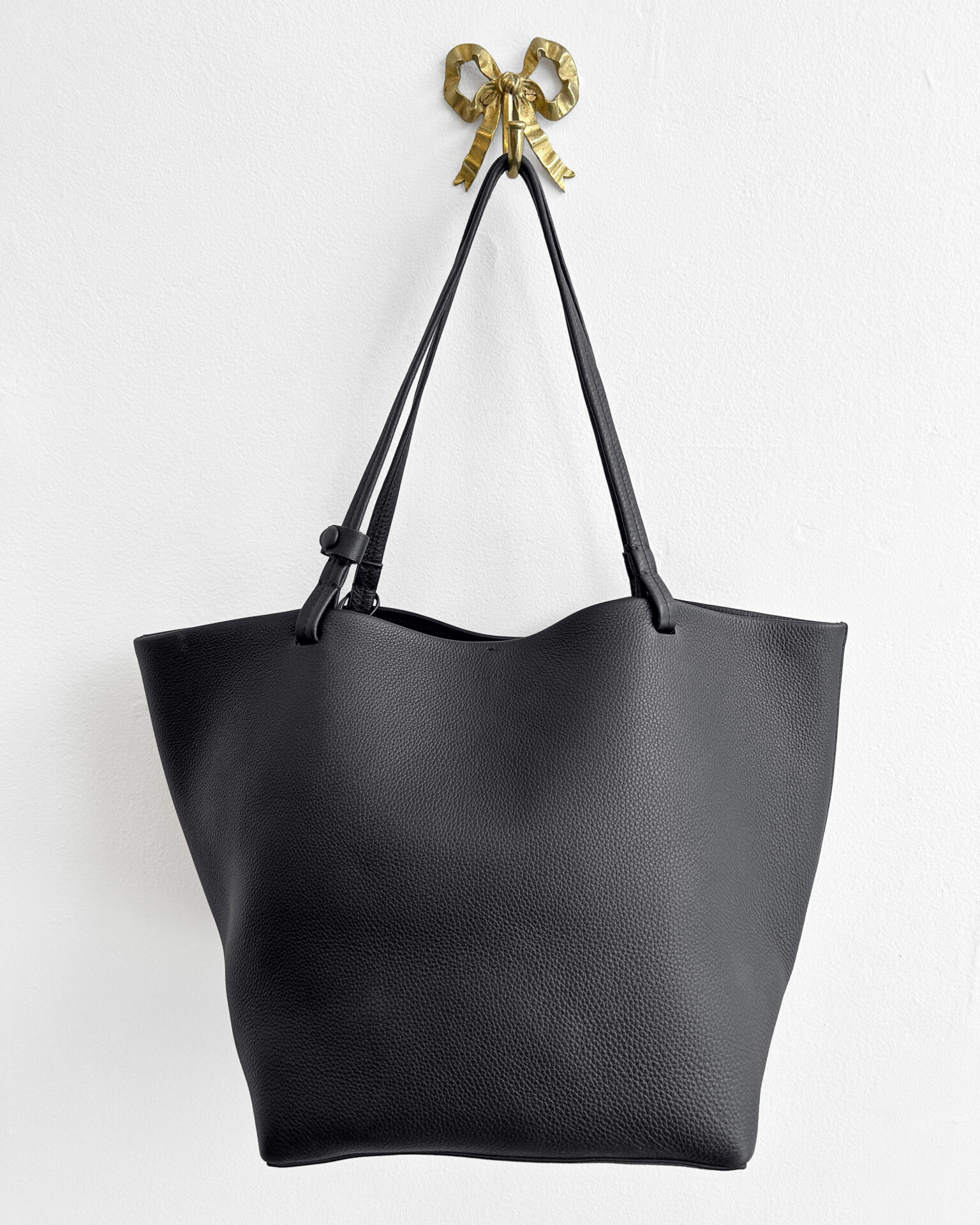 The Row Park Three tote in black leather