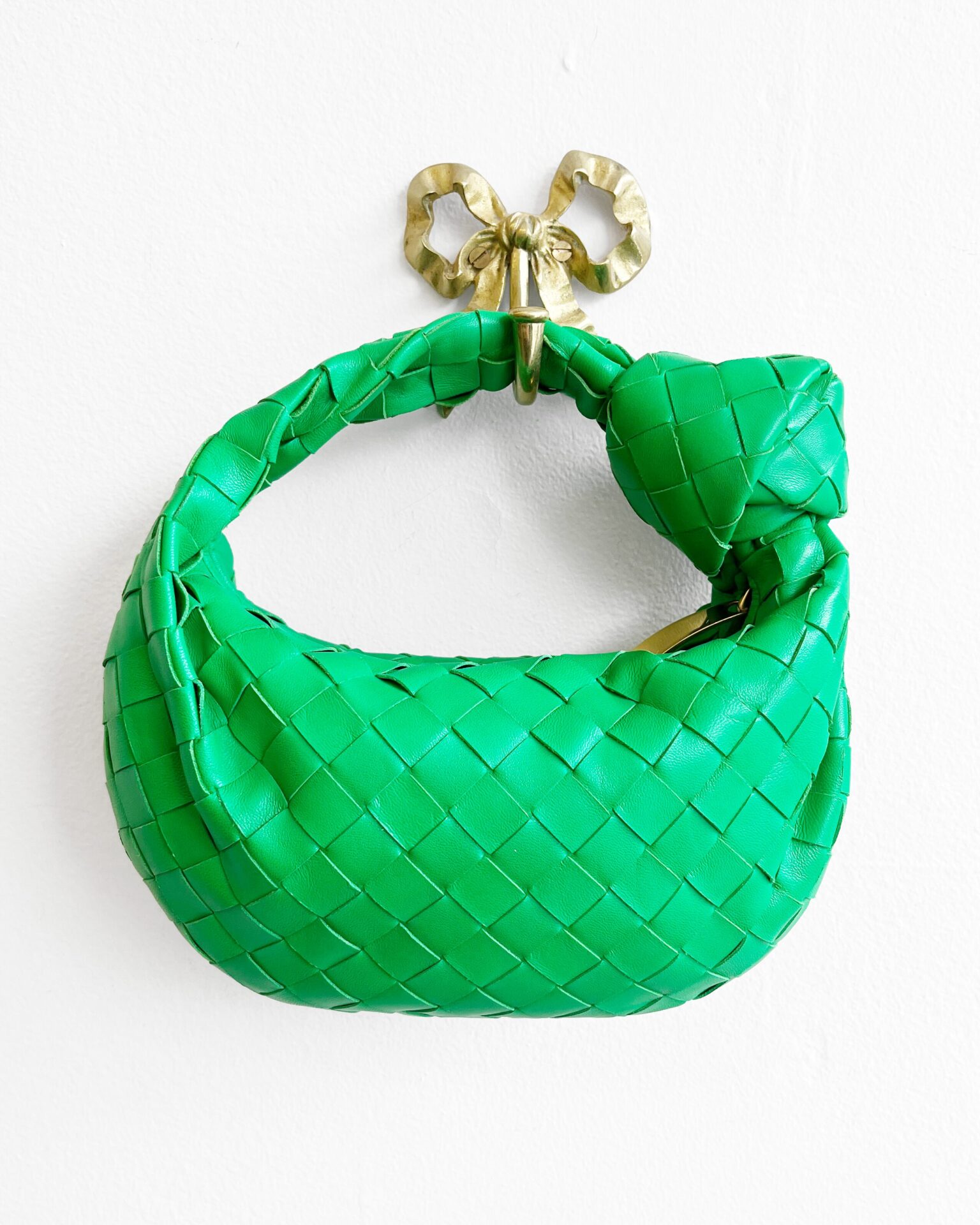 Bottega Veneta Jodie Mini green Intrecciato knotted bag