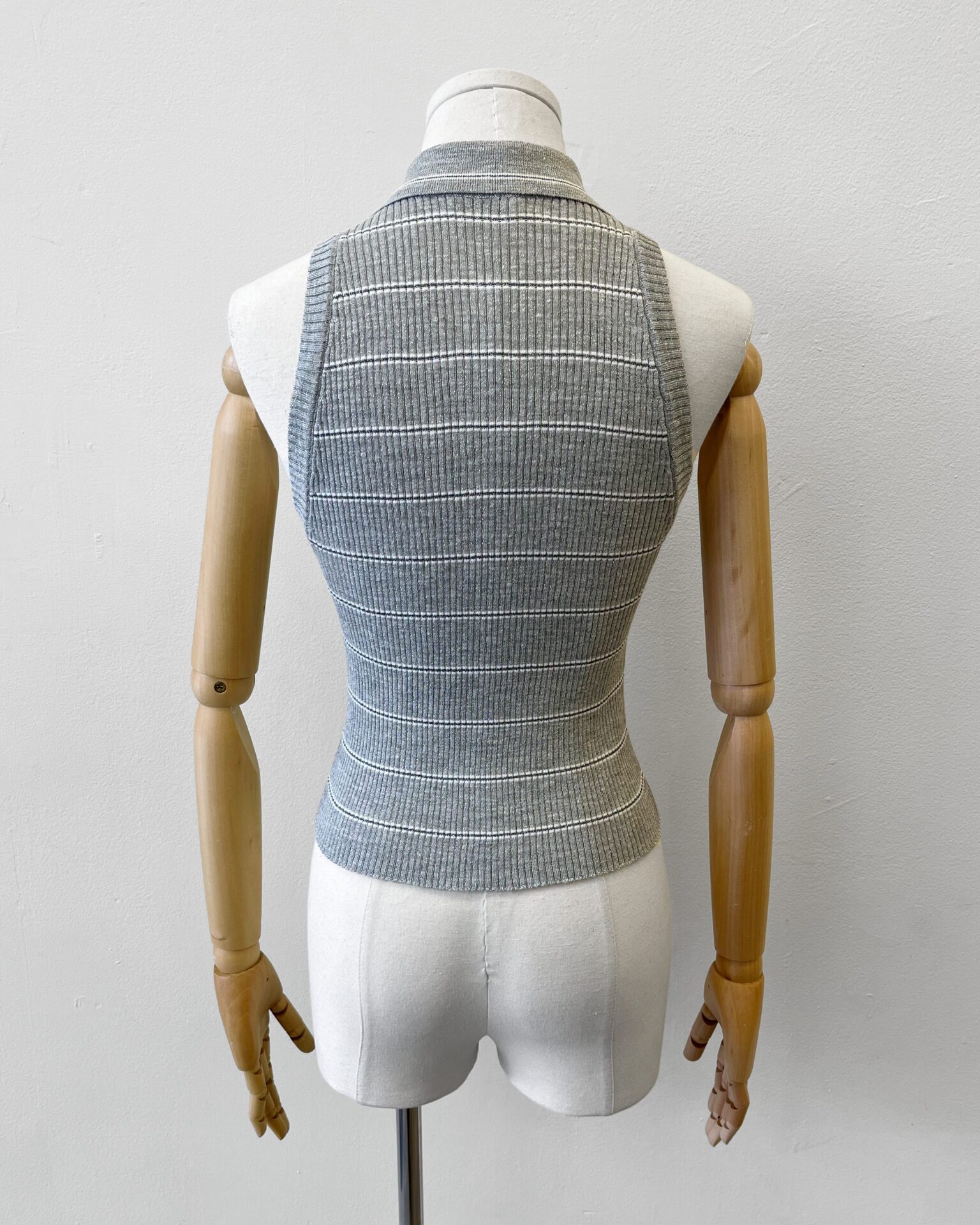 Brunello Cucinelli metallic striped rib-knit top