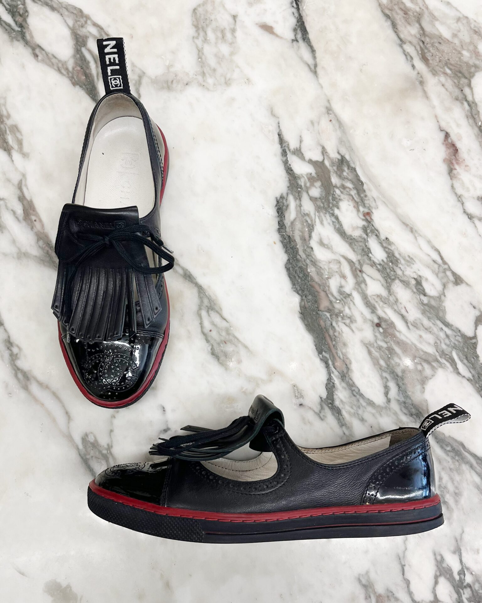 Chanel golf tassel Mary Jane sneakers