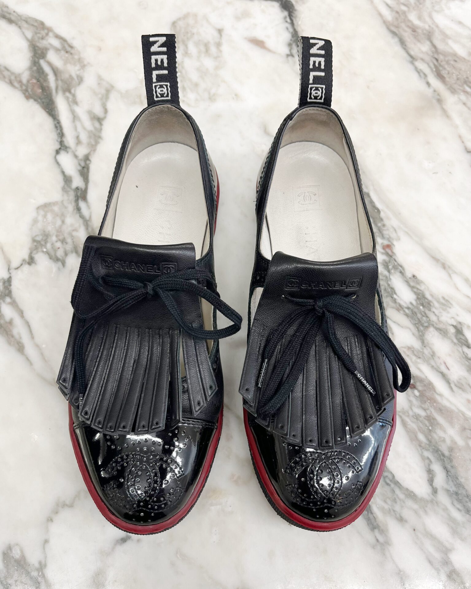 Chanel golf tassel Mary Jane sneakers