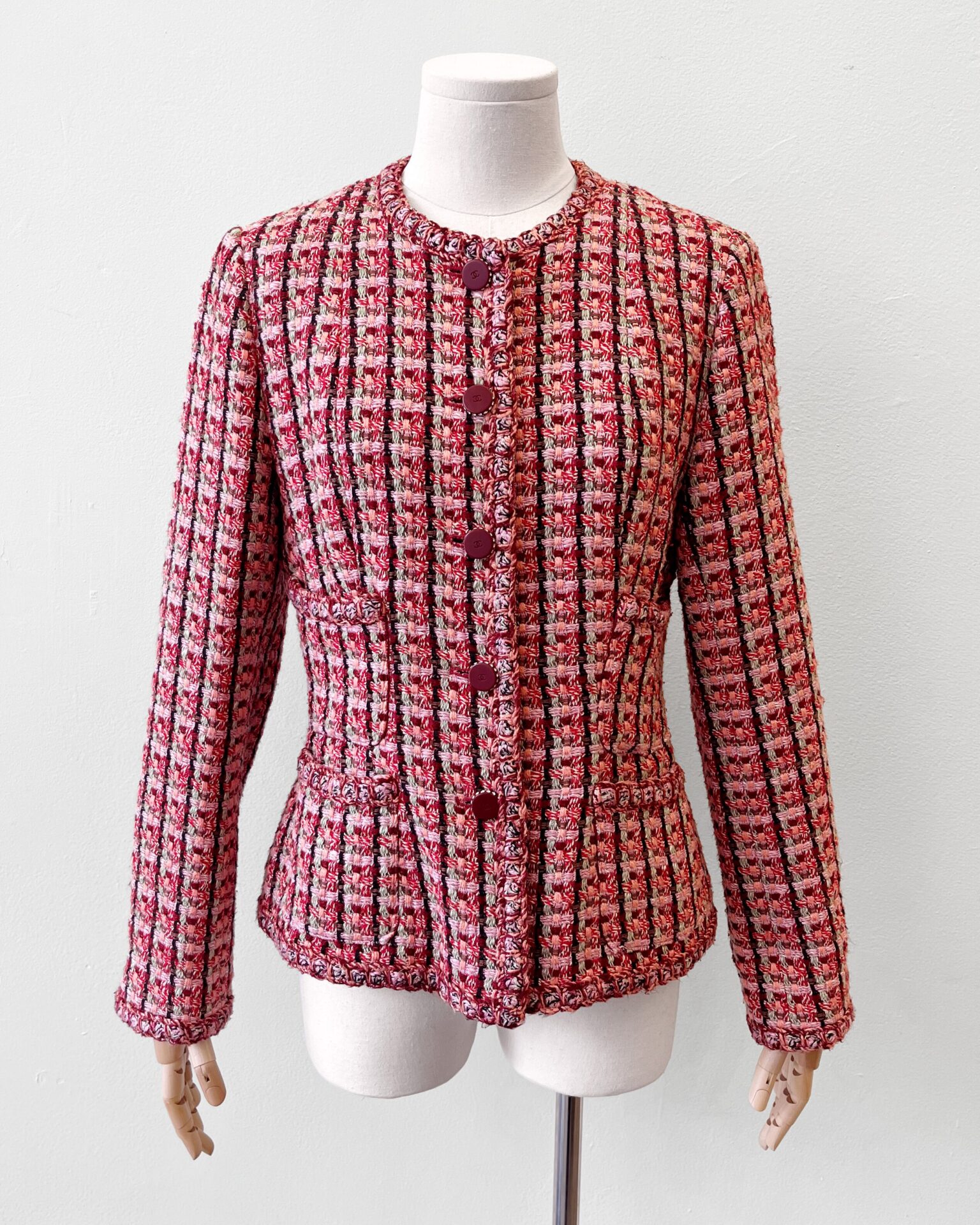 Chanel 2002 pink/red tweed jacket