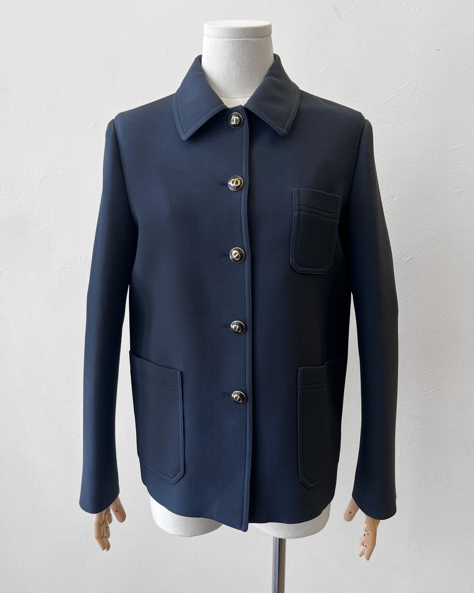 Dior navy wool/silk 3 pocket jacket