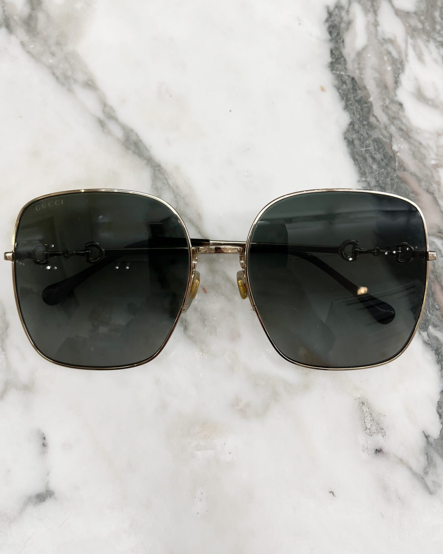Gucci GG0879S gold horsebit sunglasses