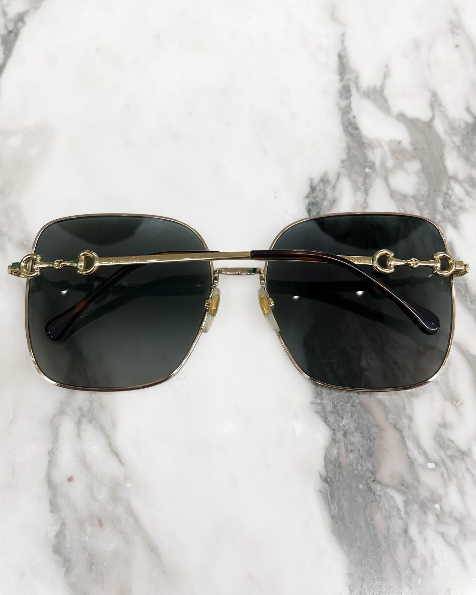 Gucci GG0879S gold horsebit sunglasses