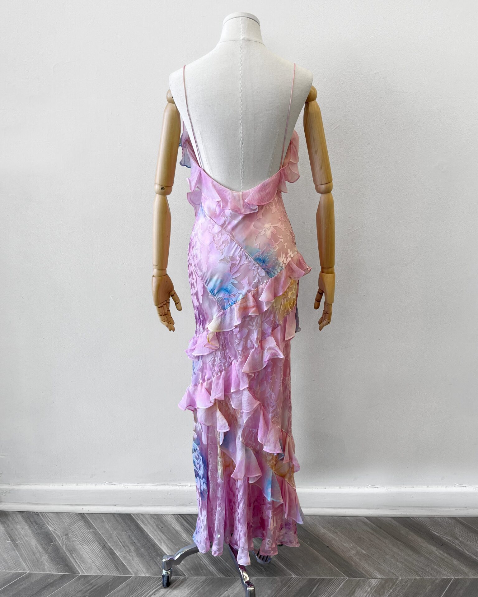 Loveshackfancy Rialto pink bias cut ruffle gown