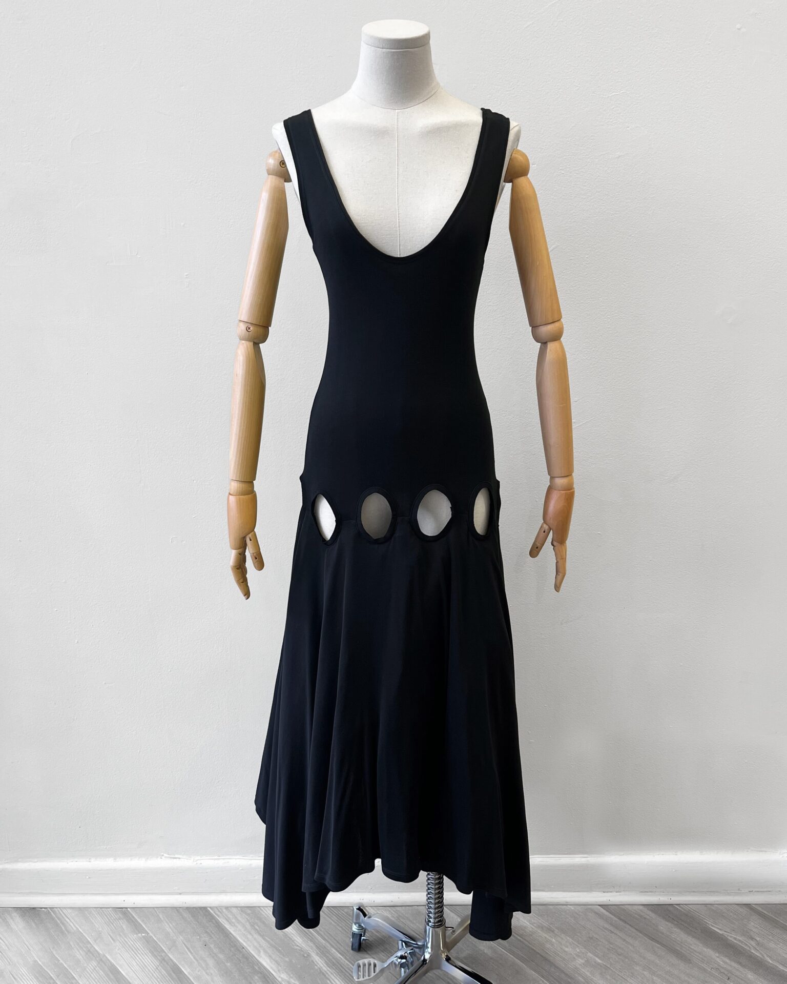 Alexander McQueen cotton jersey cut out gown