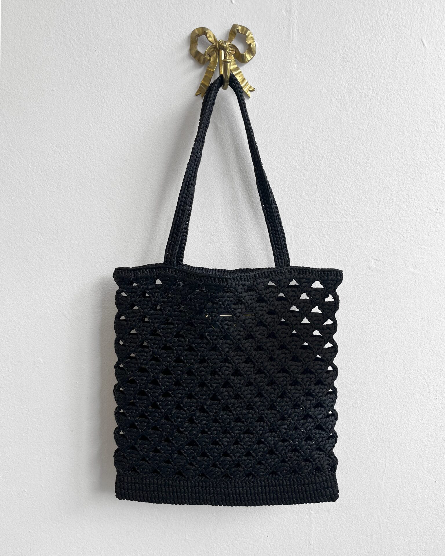 Prada medium woven crochet tote bag